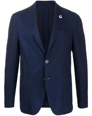 Lardini Single-Breasted Textured Jacket - Blau