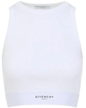 Givenchy High-Neck Fitted Top With Contrasting Hem Band - Weiß