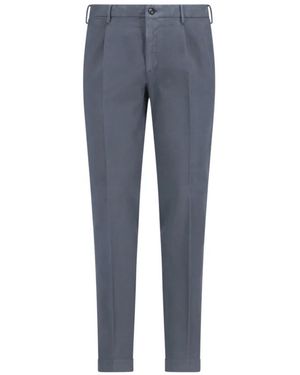Incotex Straight-Leg Cotton Pants - Blau