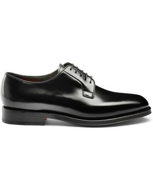 Santoni Leather Derby Laceup - Schwarz