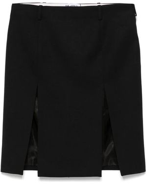 The Attico Midi Skirt With Front Slits - Schwarz