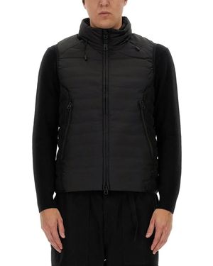 JG1 Streamlined Padded Vest With High Collar - Schwarz