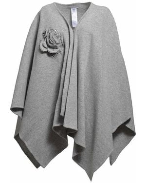 Ermanno Scervino Melange Wool Cape - Grau