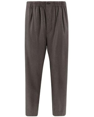 Giorgio Armani Pleated Stretch Wool Blend Pants With Comfortable - Grau