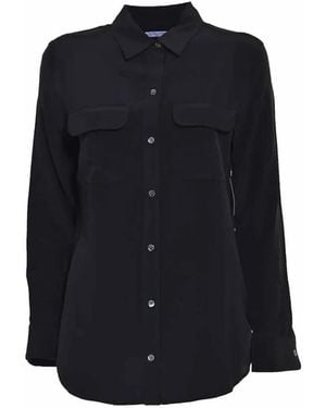 Equipment Slim Signature Pure Silk Shirt - Blau