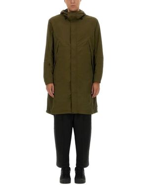 JG1 Long Nylon Parka With Design - Grün
