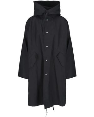 Jil Sander Retro Logo Cotton Parka – - Blau