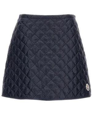 Moncler Flared Skirt With Quilted Pattern - Blau