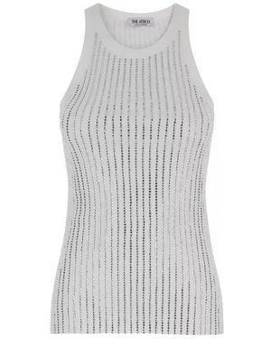 The Attico Tank Top With Rhinestone - Weiß
