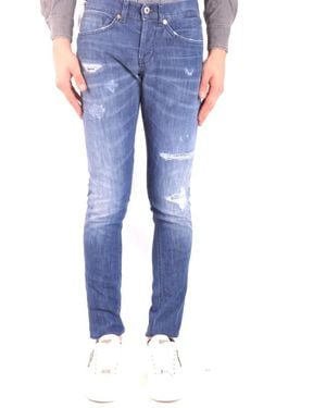 Dondup Slim Fit Distressed Denim Jeans - Blau