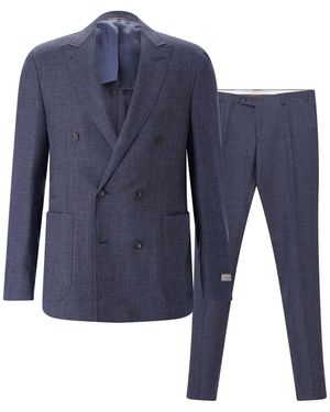 Canali Zweiteiliger Anzug Kei Aus Wollmix - Blau
