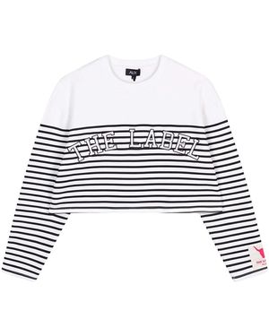 Alix Ladies Knitted Stripe Sweater - Weiß