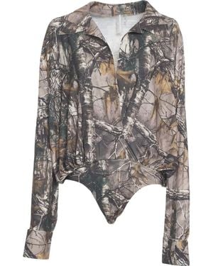 Norma Kamali Shirt Bodysuit - Grau