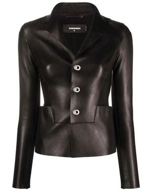 DSquared² Leather Jacket - Schwarz