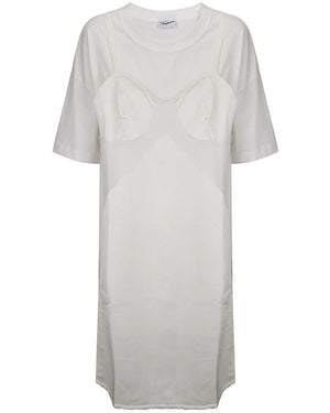 VAQUERA Sewn Overlay T-Shirt Dress With Built-In Cups - Weiß