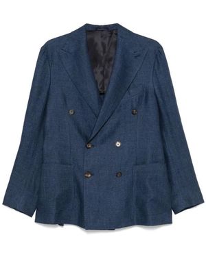Doppiaa Double-Breasted Blazer With Side Patch - Blau