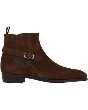 John Lobb Buckle Suede Boots - Braun