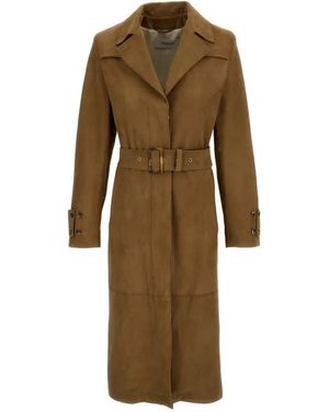 Golden Goose Long Suede Trench Coat - Natur