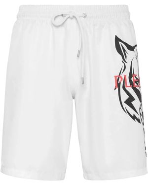 Philipp Plein Badehose Tiger - Weiß