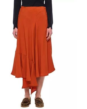 Colville Voulant Midi Skirt - Orange