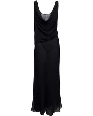Christopher Esber Long Relaxed Dress With Draped Neckline - Schwarz