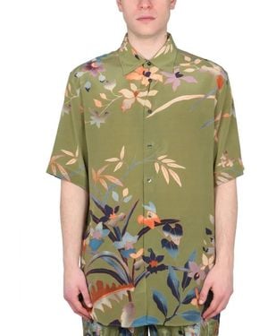 Etro Vibrant Floral Print Shirt - Grün