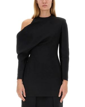 KHAITE Tristan Asymmetrical Top With Draped Design - Schwarz