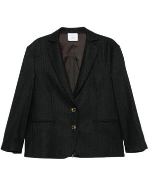 LE SULLY STUDIO Anthracite Pinstripe Lisa Blazer - Schwarz