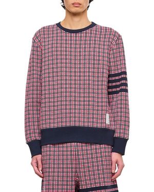 Thom Browne 4 Bar Cotton Crewneck Sweatshirt - Rot
