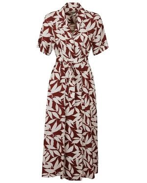 Woolrich Classic Wrap Maxi Dress With Leaf Print - Mehrfarbig