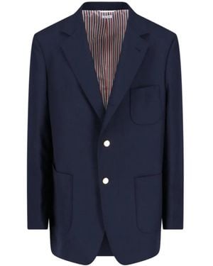 Thom Browne Virgin Single-Breasted Blazer – - Blau