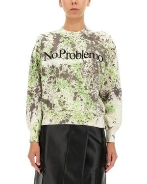 Aries Printed Sweatshirt - Natur
