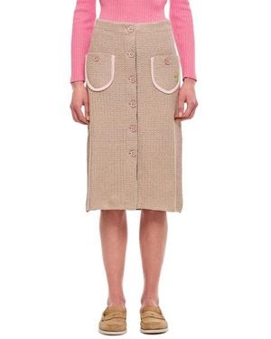 Cormio Lucia Cotton Midi Skirt - Natur