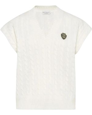 Brunello Cucinelli Knitted Top - Weiß