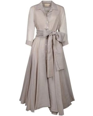 Blanca Vita Striped Shirt Dress - Grau