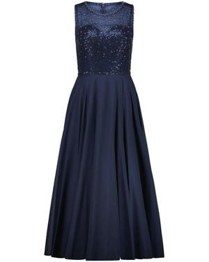 Swing Cocktailkleid Mit Paillettenbesatz - Blau