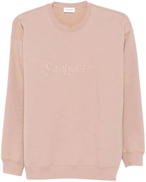 Saint Laurent Cotton Logo Sweatshirt - Pink