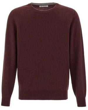 Brunello Cucinelli Burgundy Cashmere Sweater With Crew Neck - Lila