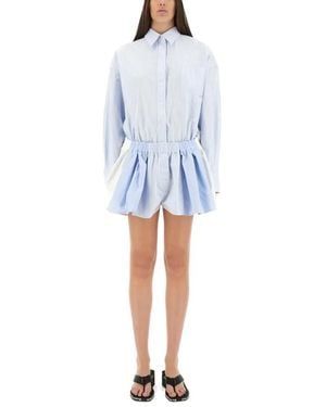 Alexander Wang Short Striped Overalls - Blau
