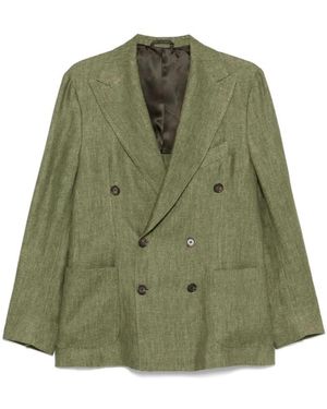 Doppiaa Textured Double-Breasted Blazer With R - Grün