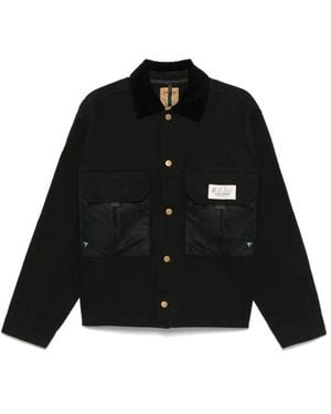 Brain Dead Boxy Cropped Jacket With Textured Details - Schwarz