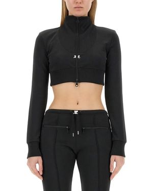 Courreges Cropped Jacket With High Collar - Schwarz