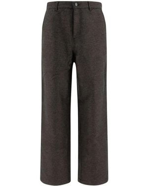 Brain Dead Wide-Leg Trousers With Textured Fabric Surface - Grau