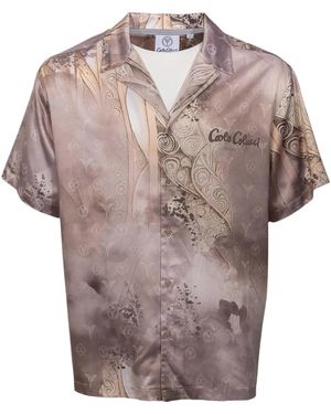 carlo colucci Oversized Kurzarmhemd Mit Muster - Grau