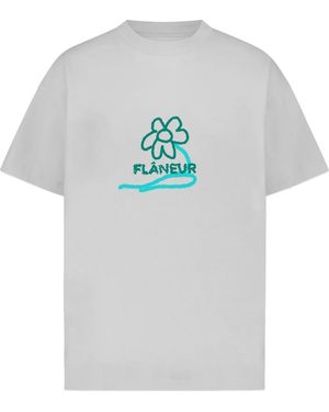 flâneur Flower Stalk T-Shirt - Weiß