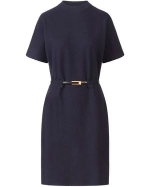 Apart Strickkleid Mit Gürtel - Blau