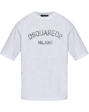DSquared² Relaxed Fit Cotton T-Shirt - Weiß