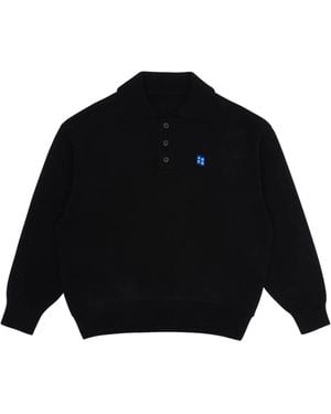 Adererror Strickpullover Mit Polokragen - Schwarz