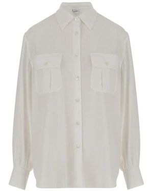 Aspesi Silk Shirt With Classic Collar - Weiß