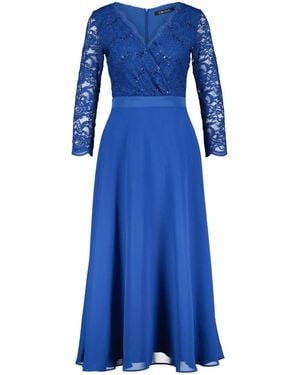 Swing Cocktailkleid Mit Glitzeroberteil - Blau